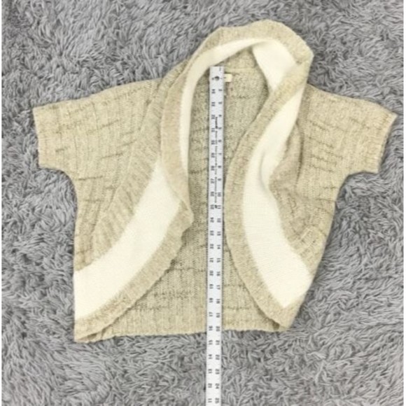 Anthropologie‎ Sleeping On Snow Cardigan Shrug Small Metallic Angora Wool Blend - Picture 7 of 8